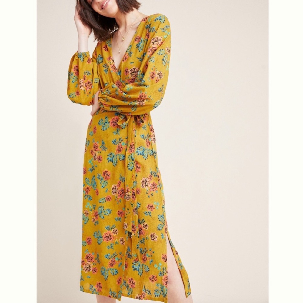 Faithfull the Brand x Anthropologie Le Figuaro Floral Wrap Midi Dress 4